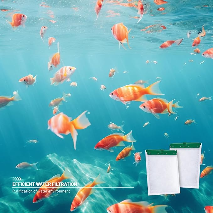 8 Count Medium Filter Cartridges Compatible with Whisper Bio Bag Filters, Large Aquarium Filter Cartridge for Whisper 10i/IQ10/PF10 and Repto Filter 90 GPH