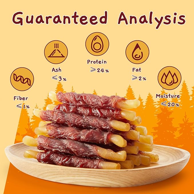 Jungle Calling Duck Wrapped Cod Sticks Dog Treats, Rawhide Free Training Rewards Snacks for Dogs, Natural Chewy Sticks Treats, 10.6oz