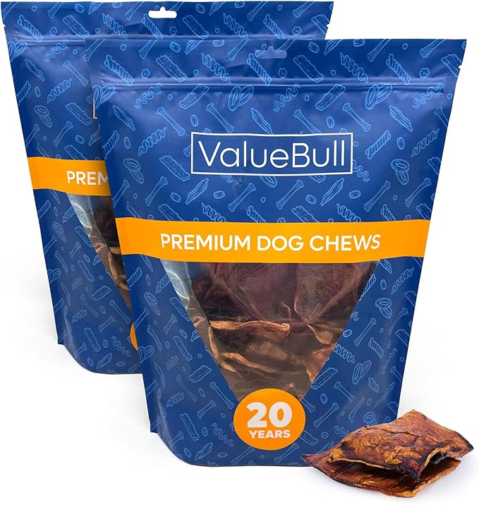 ValueBull USA Rawhide Chips, Natural Beef Flavor, 4 Pound - Natural & Safe, USA Beef Hide, Long Lasting, Chemical Free, No Artificial Flavors