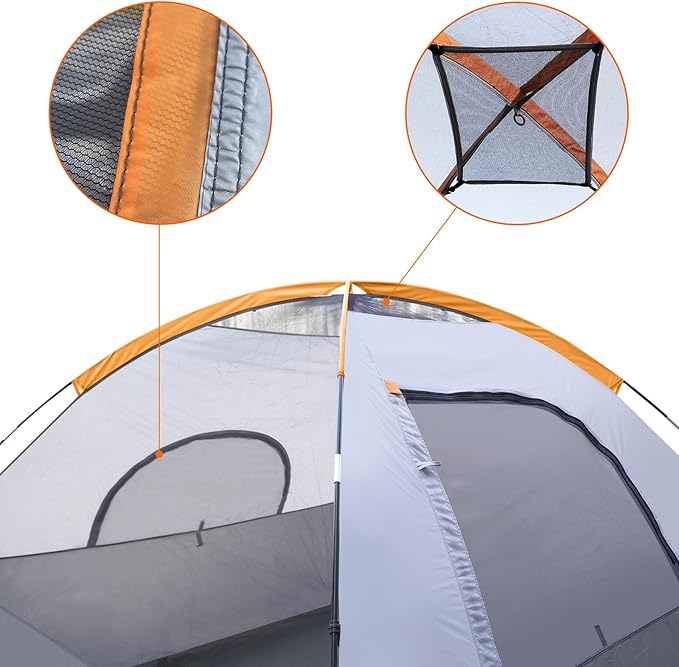 Amazon Basics Camping Tent, 3-Season Dome Design with Rainfly