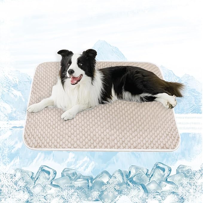MICROCOSMOS Pet Cooling Mat & Sleeping Pad- Breathable Bubble Surface, EZ Clean. Keep Cooling for Pets, Kids and Adults in Summer.(Brown, 36" x 36")