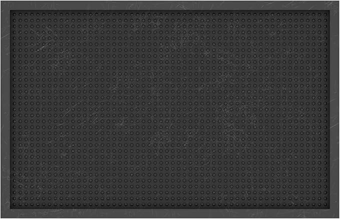 Ottomanson Indoor/Outdoor Boot Tray Non-Slip Doormat Modern Entryway Mat for Entryway Patio Backyard Garage, 17.5" x 27", Black