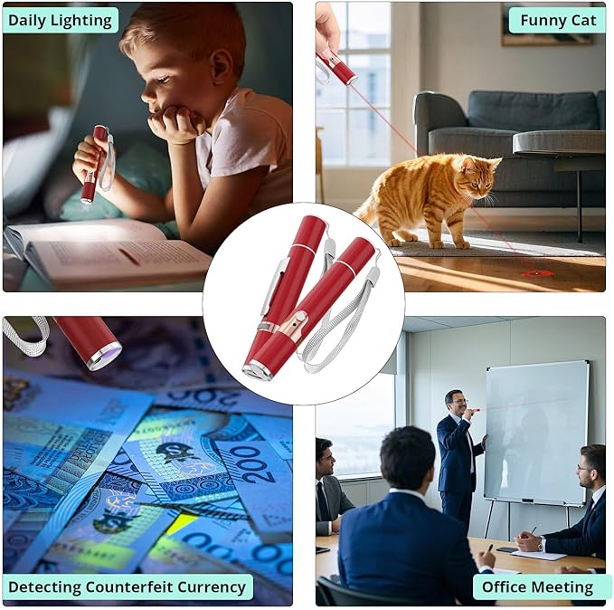 TBTeek Cat Toys for Indoor Cats, 2 Pieces, Rechargeable, 7 Adjustable Patterns, Interactive Kitten Pet Dog Chase Toy for Cats Fun Playing Exercise（Red）