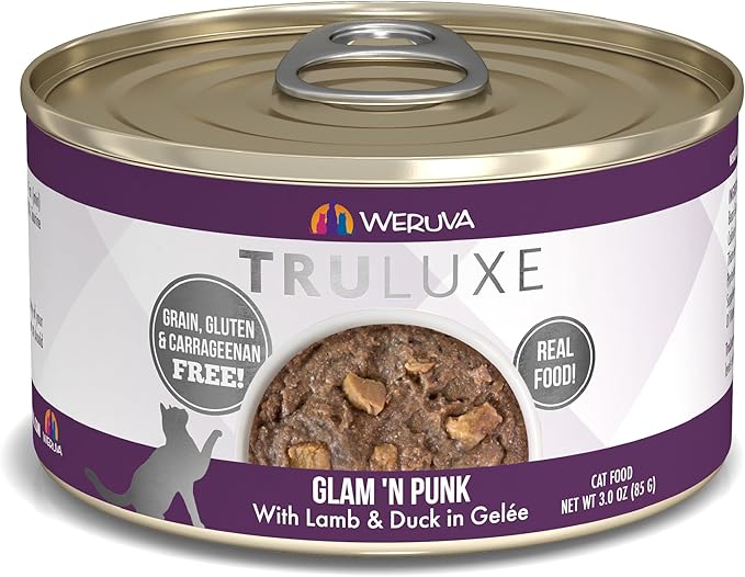 Weruva Truluxe Cat Food, Glam 'N Punk with Lamb & Duck in Gelée, 3oz Can (Pack of 24)