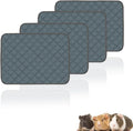 4 Pack Guinea Pig Cage Liners Washable Guinea Pig Bedding Reusable Waterproof Super Absorbent Guinea Pig Pee Pads Anti Slip Mat for Small Animals Rabbit Hamster Rat - 24" x 18"