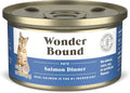 Amazon Brand - Wonder Bound Wet Cat Food, Pate, No Added Grain, (Salmon), 3 ounce (Pack of 24)