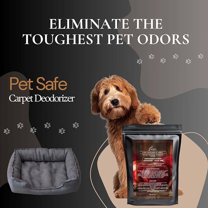 Cozy Cinnamon & Apple Carpet Freshener Powder Refill 36 oz | Powerful Odor Eliminator for Home | Upholstery Deodorizer | Carpet Deodorizer | Pet Urine | Cat Litter Box