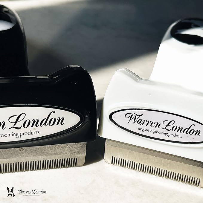 Warren London Medium Long-Hair Deshedding Brush | 2.5″ Stainless ¼″ Teeth | Breaks Up Mats & Captures Loose Undercoat | For Spaniels, Aussies & Mixed Breeds