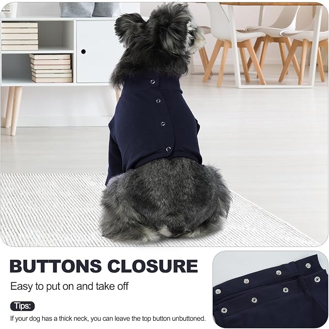 IDOMIK Dog Recovery Suit, Dog Surgery Recovery Suit Front Legs, Comfy Joint Leg Sleeves After Surgery, Elbow Braces Protector for Leg Injuries & Joint Pain, Cone Collar Alternatives,Navy,3XL