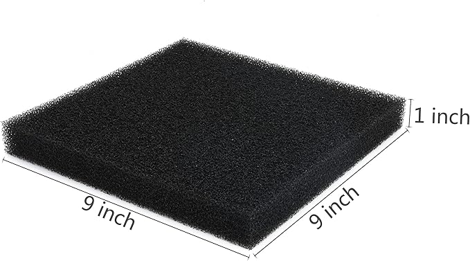 Aquarium Sponge Filter Media Pad 9 x 9 x 1 inch, Cut to Fit Biochemical Filter Bio Foam Pad, 2 Pcs