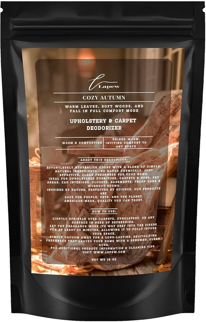 Cozy Autumn Carpet Freshener Powder: Powerful Odor Eliminator for Home, Upholstery Deodorizer, Carpet Deodorizer, Pet Urine, Cat Litter Box - Perfect Autumn Fragrance