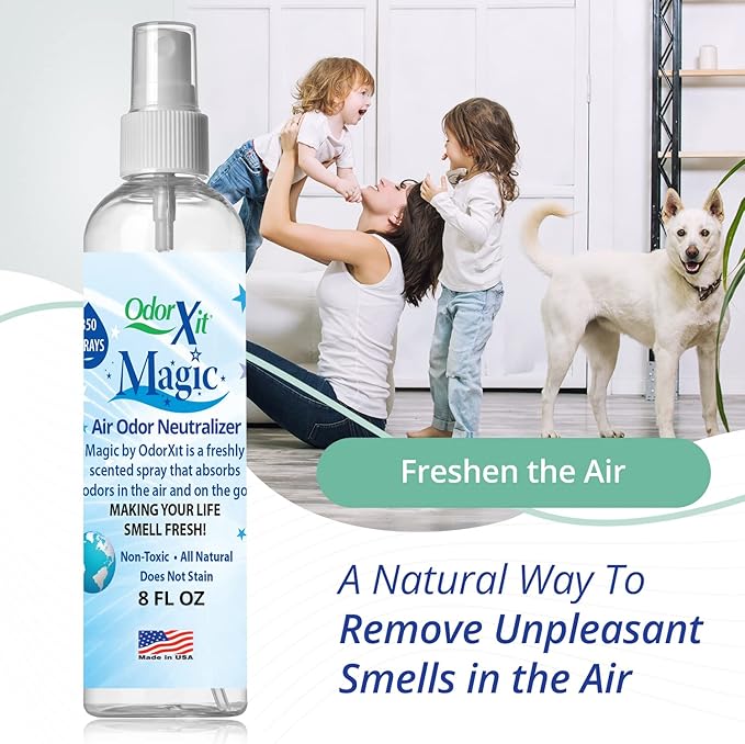 Odor Eliminator Concentrate (4oz) + Magic Air Odor Neutralizer Spray (8oz) – Natural & Safe Odor Removal for Pets, Home & On-the-Go