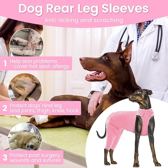 Nanaki Dog Wound Care Shirt, Leg Sleeves to Stop Licking Rear Leg and Abdomen, Surgery Suit for Female Spay, Onesie for Surgery Female, Surgical Recovery Suit Wound Heal Clothes