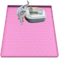 Cat Litter Mat, Silicone Large Cat Mat for Litter Box - 28x22 in, Waterproof & Non-Slip, Durable & Easy Clean, Pink