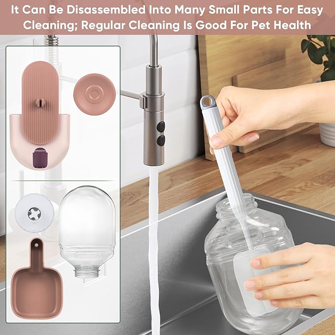 28oz Hanging Automatic Water Dispenser，Rabbit Water Bottle,Bunny Guinea Pig Ferret Water Bowl for Cage,Suitable for Small Animal Puppies(Cage Grid Spacing Over 1.2'')