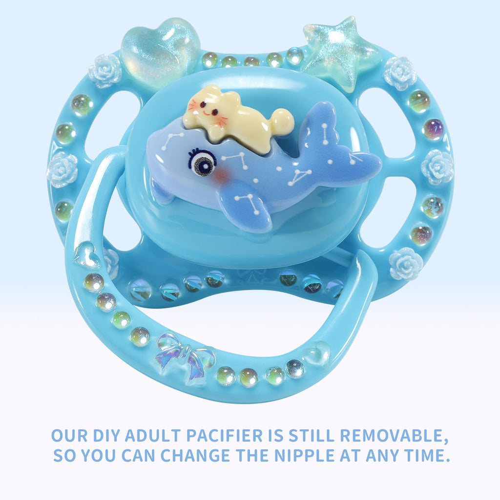 CutiePlusU Large Size Pacifier DIY Handmade Big Shield- White