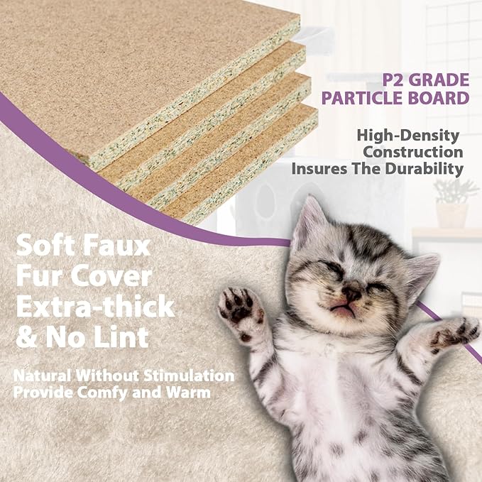 70 Inches Cat Tower for Indoor Cats Multi-Level Cat Condos XL Cat Tree Climbing Tower with Scratching Posts, Hanging Toys, Beige