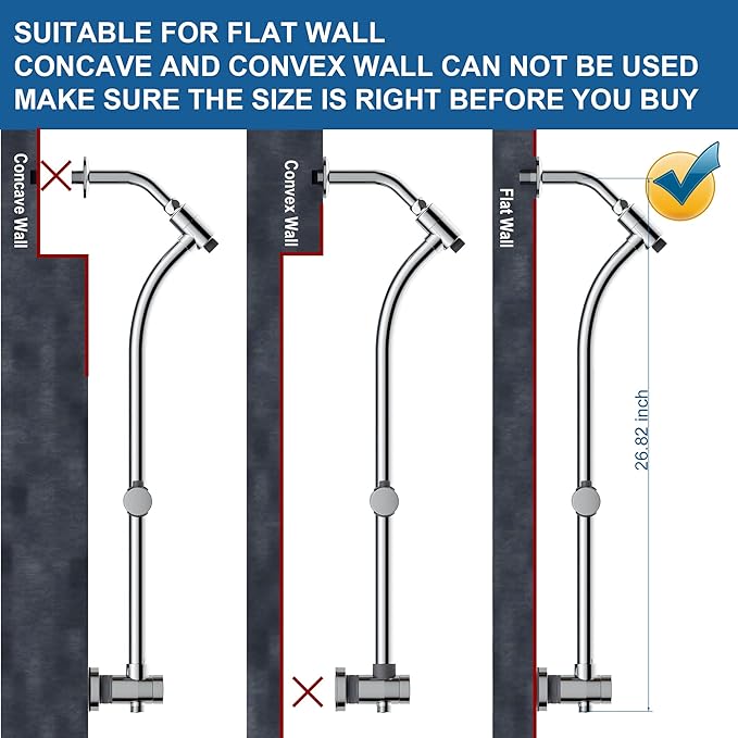 High Pressure Handheld/Rain 82-mode 3-way Shower Head Combo with 25.75" Adjustable Drill-free Stainless Steel Slide Bar, Pet & Tub Power Wash and Anti-clog Nozzles, with 5ft Hose - Polished Chrome