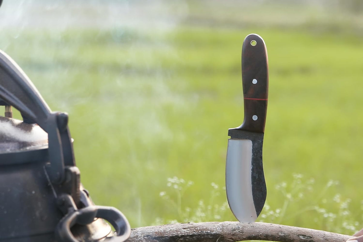 RidgeHunter High-Carbon Steel Survival Knife – 9-Inch Tactical Blade with Rosewood Handle