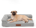 Orthopedic Dog Bed Medium Size Dog, 3 Inch Memory Foam Pet Bed for Small and Medium Dogs, Washable Removable Cover, Nonskid Bottom, Waterproof, 35x23 Inches, M Light Grey