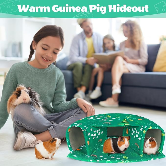 Unicorn Catcher Guinea Pig Hideout - Large Cozy Bed, Warm House, Washable Tunnel Accessories for Small Pets: Hamster, Chinchilla, Bunny