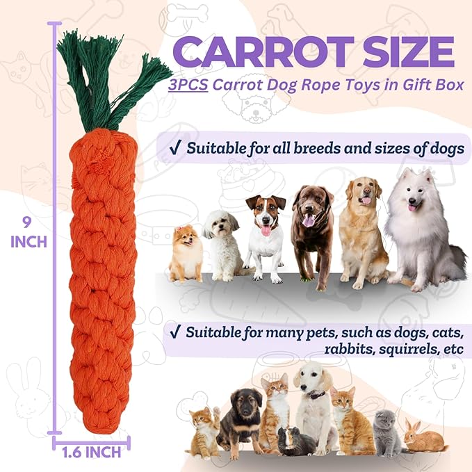 3PCS Orange Woven Pet Chew Set, Puppy Teething Chews, Dog Chew Treats, Cat Teething Playset, Safe Braided Chews for Pets, Durable & Interactive