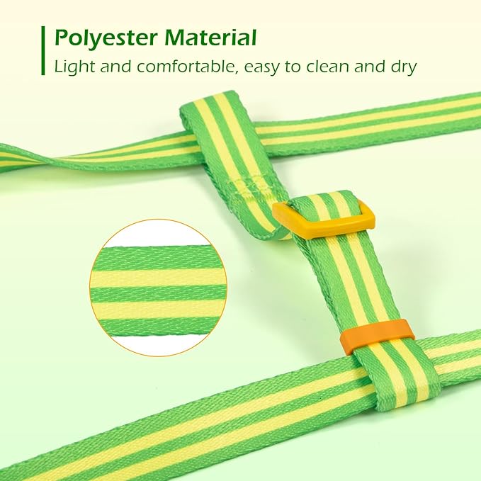 Stripe Step in Dog Harness for Small Dogs, Freedom Nylon Dog Halter Vests, Lightweight and Escape Proof Puppy Harness, Quick Fits for Small Medium and Large Dogs, Green M