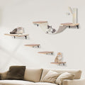 Wall Mounted Cat Climber Set, Cat Wall Shelves,Cat Wall Furniture Set,with Hammock,Jumping Boards,Sofa,Steps,Scratching Post,Hanging Ball and Felt Pads, Suit for Cats Climb, Jump,Scratch-Beige