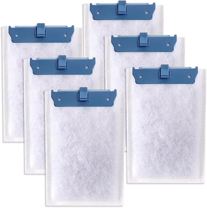 6 Pack Filter Cartridge Compatible with Whisper Bio-Bag Filters 10i/IQ10/PF10, Medium Replacement Filter Cartridges for Aquariums Compatible with ReptoFilte 20 gallons (90 GPH)