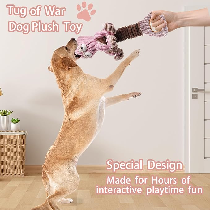 Squeaky Dog Toys, Octopus Dog Toy Interactive Tug of War Puppy Toy to Keep Them Busy(Purple)