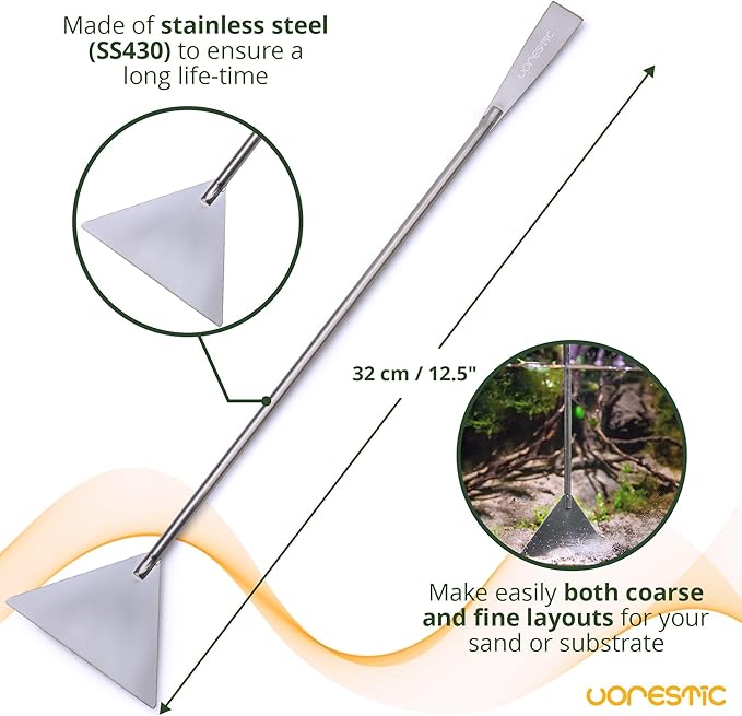 4Pcs Aquascaping Tools, Terrarium Tools, Aquarium Tools Set with Stainless Steel Aquarium Tweezers, Aquarium Scissors and Spatula - Aquascape Tools Set for Trimming, Maintenance