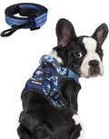 BUMBIN Dog Harness for Large Dogs, No Pull Adjustable No Choke Pet Vest with Dog Leash Fit Smart Reflective Pet Walking Harness for Training Easy Control Soft Handle Blue Camo M