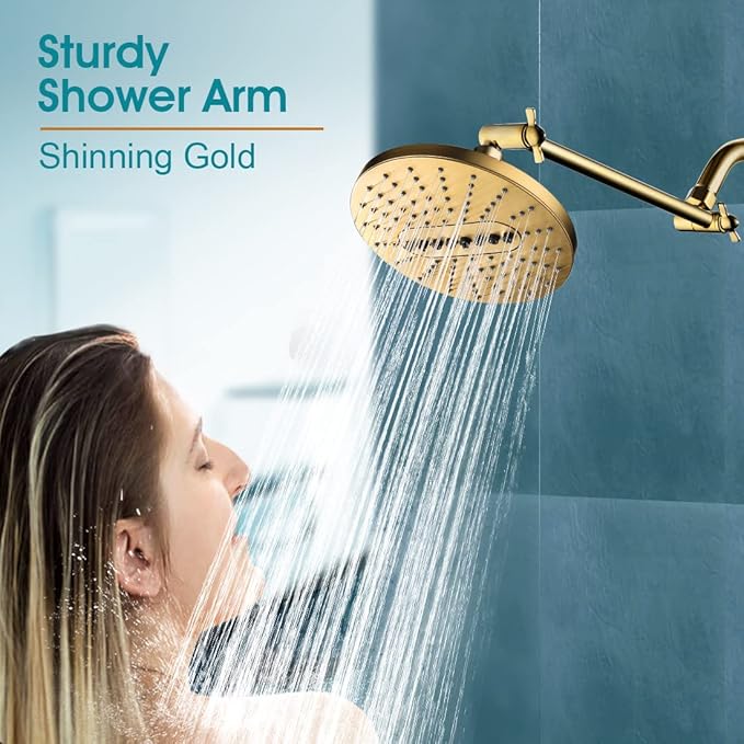 10 Inch Brass Shower Head Extension Arm, Height & Angle Adjustable