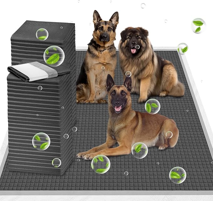 ELEGX Extra Large 54"x37" 35 Pcs Odor-Control Super Absorbency Charcoal Pee Pads for Dogs,Leak-Proof Pet Training Pee Pads,Thicken Disposable Potty Pads Puppy Training Pads for Cats Rabbits