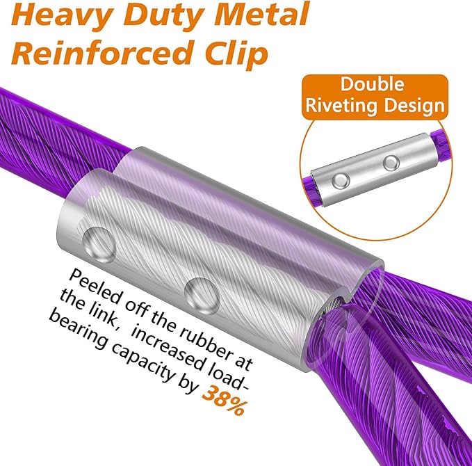 XiaZ Dog Tie Out Cable 30 Feet, Dog Runner for Yard Steel Wire Tether Line, Dogs Chains Heavy Duty for Outside Hold Large Dogs Up to 250 LBS