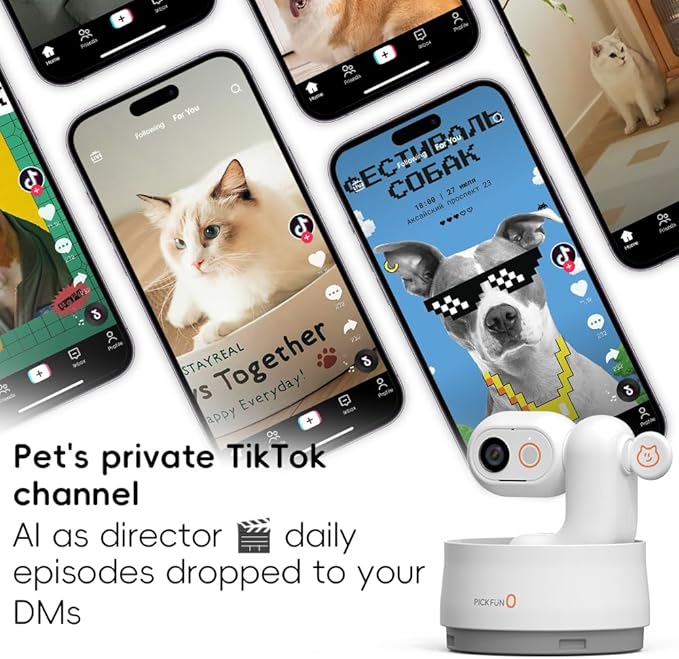 AI Dog Camera, Smart Security Camera Indoor with Phone App [Pet Recognition, Daily Activity Analysis & Motion Tracking] Cat Cam 5MP HD, 360° View, 2-Way Audio, Night Vision, 5G WiFi