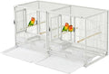 Single Stackable Center Divided Breeder Breeding Bird Flight Double Rolling Cage for Aviaries Canaries Cockatiels Finches Budgies Small Parrots Single Story
