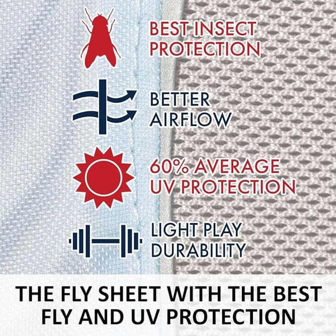 Schneiders Adjusta-Fit Mosquito Mesh Hybrid II Horse Fly Sheets | Ultimate Insect & UV Protection for Equine Comfort