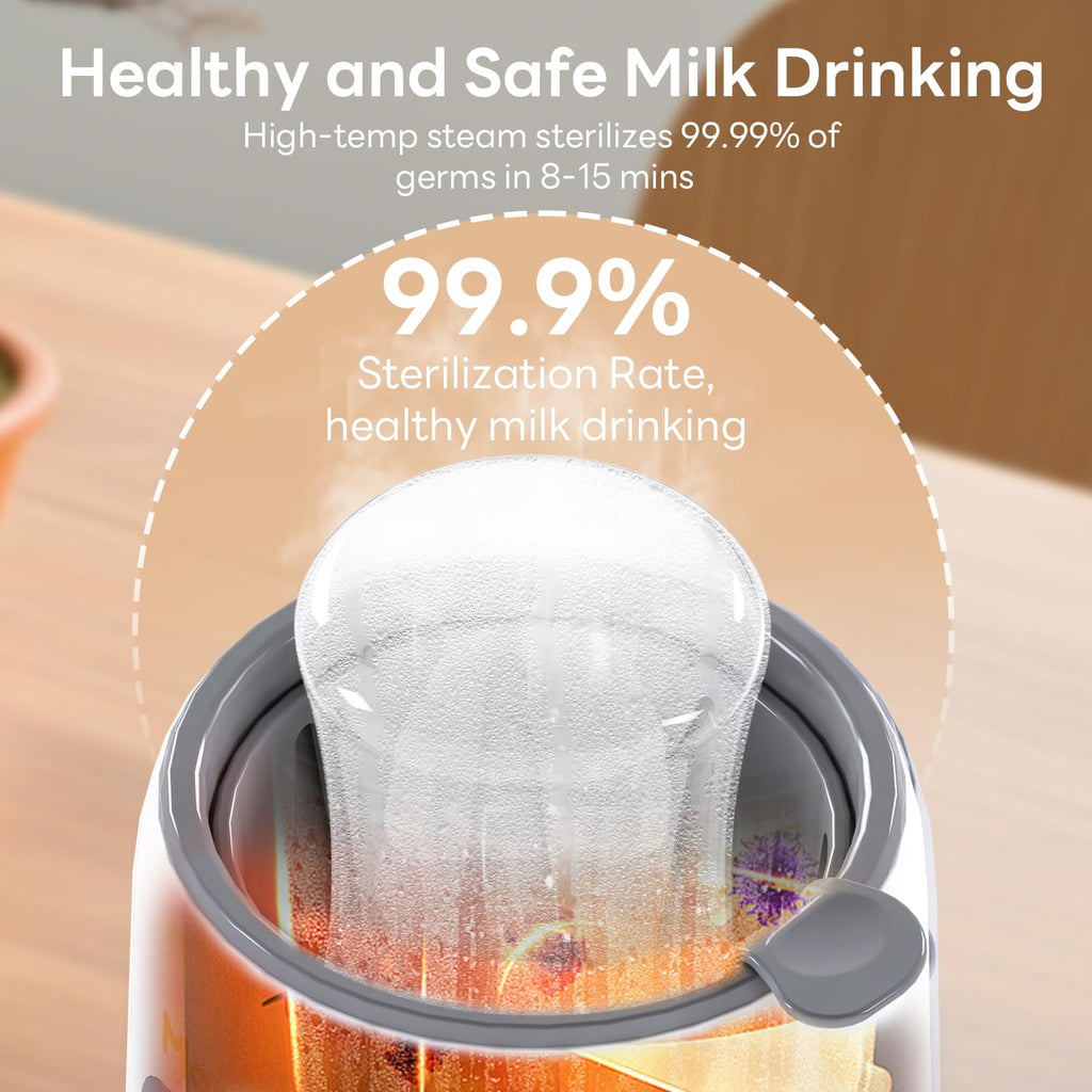 Bottle Warmer, 8-in-1 Fast Baby Bottle Warmer, Grey | for Breastmilk and Formula, Accurate Temperature Control, Automatic Shut-Off, Multifunctional for All Bottles