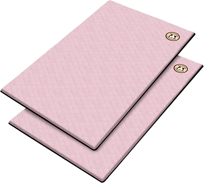 GuineaDad Premium Liner – Fleece Guinea Pig Cage Liner – 2 Pack - Ultra-Plush Reusable Fleece Bedding with Waterproof Bottom – Extra Absorbent Liner for 2x1 C&C Cage (Blush)