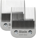 2PCS 3/4" HT Dog Grooming Replacement Blades Compatible with Andis Dog Clippers,Dog Clipper Blades Compatible with Wahl KM-10 Series Clippers, Oster A5,Size-3/4-Inch 19mm Cut Length,Silver