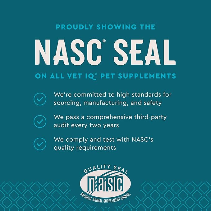 VetIQ Probiotic Supplement for Dogs, Digestive Support for Dogs, Nourishes Gut Bacteria and Supports Bowel Function, Hickory Smoke Flavor, Made in The USA, 180 Count