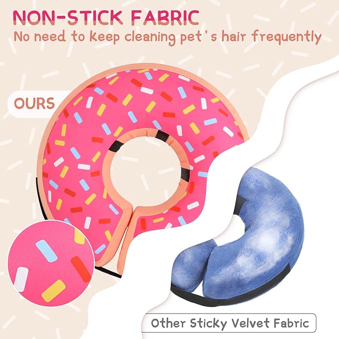 Supet Inflatable Dog Cone Collar Alternative After Surgery, Doggie Neck Donut Collar Recovery ECollar, Soft Dog Cone for Small Medium Large Dogs