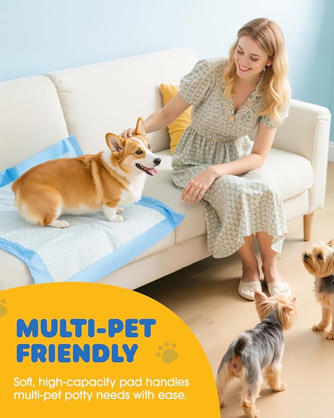 75-Pack XX-Large Puppy Pads - 38" x 28" Pee Pads for Dogs Potty Training with Leak-Proof Quick-Dry Design, 6-Layer Wee Wee Pads for Dogs, Blue