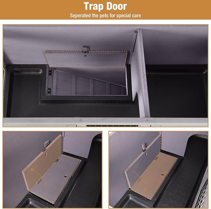 GUTINNEEN Folding Rabbit Hutch Indoor Bunny Cage in No Time Assemble Guinea Pig Cage Rabbit House Movable