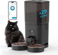 PAPIFEED 7L Automatic Cat Feeder for 2 Cats - 2.4G WiFi Timed Auto Feeder with APP Control, Cat Food Dispenser with Alexa for Multiple Cats, Detachable for Easy Clean, 1-10 Meals Per Day - Black