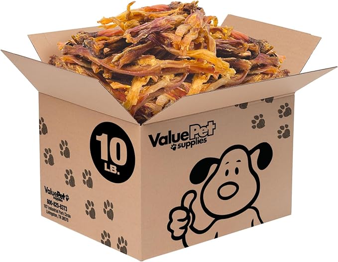 ValueBull Beef Tendons for Dogs, Varied Shapes, 10 Pounds Bulk Pack - Natural Collagen, Grass-Fed, Single Ingredient, All Natural Dog Chews