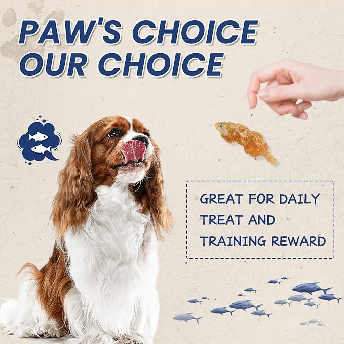 Dog Treats Chicken & Fish, High in Protein and Omega-3, for Large Small Dogs, 10.5 oz