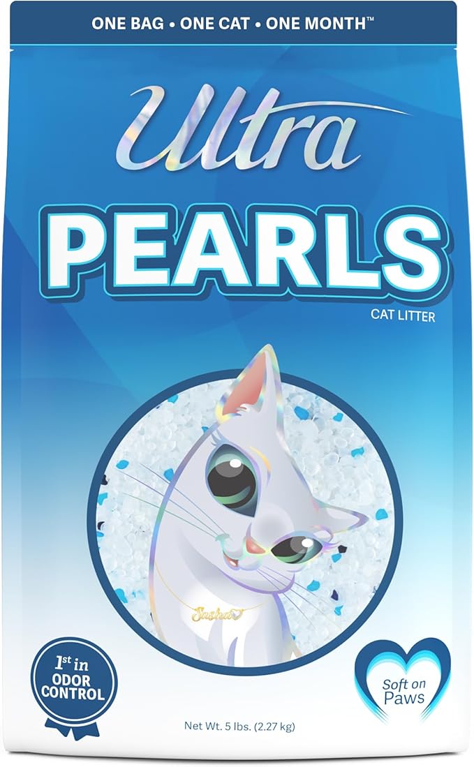 Ultra Pearls Cat Litter - 99.9% Dust Free, Low Tracking, Soft on Paws, Fragrance Free - 5 Lbs.