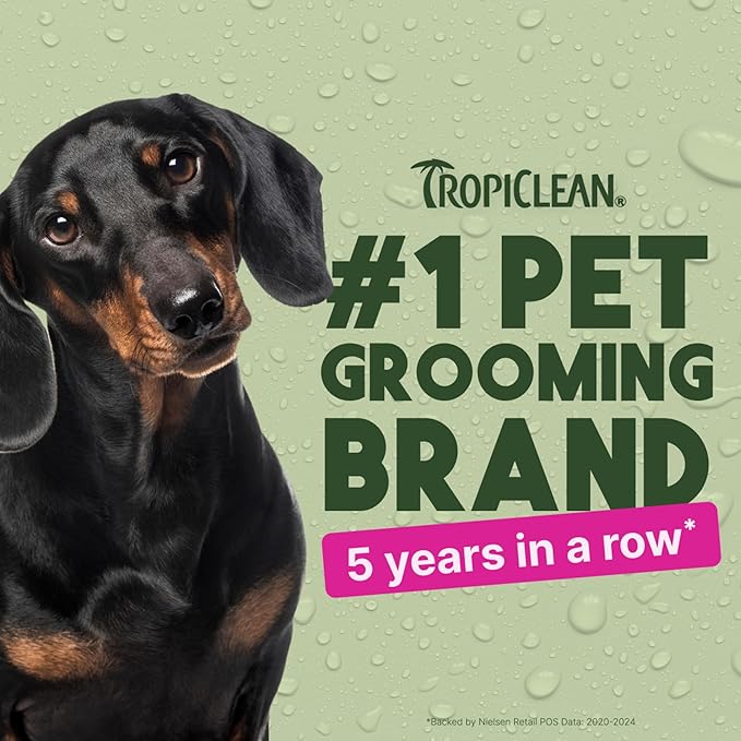 TropiClean Dog Perfume, Long Lasting Berry Cologne, Deodorizing Spray for Smelly Dogs, After Bath Detangling Spray with Vitamin E, Safe for Cats, 8oz.